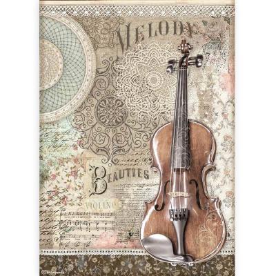 Stamperia Passion Rice Paper - Violin